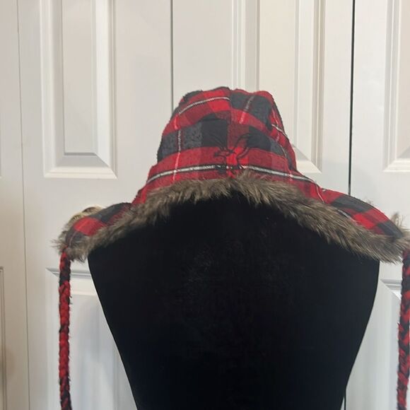 American Eagle Outfitters Trapper Aviator Plaid Hat Unisex Bottle Opener S - Picture 6 of 10